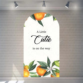 Lofaris Little Cutie Is On The Way Baby Shower Arch Backdrop Fruit Orange With Leaves Vibrant Party Decor